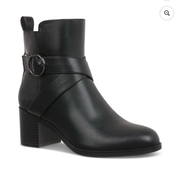 NEW Style & Co. Black Ankle Booties with Buckle Detail Sz 10 - Picture 1 of 10
